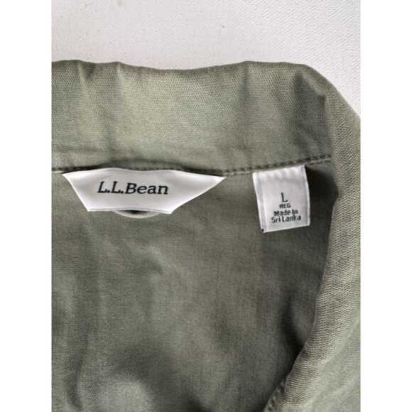 L.L. BEAN Women's Army Green Utility Jacket Sz L - Picture 6 of 6